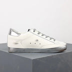 Golden Goose Super-Star Silver Star Silver Heel Tab Silver Sole