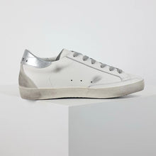 Load image into Gallery viewer, Golden Goose Super-Star Suede Star Silver Heel Tab
