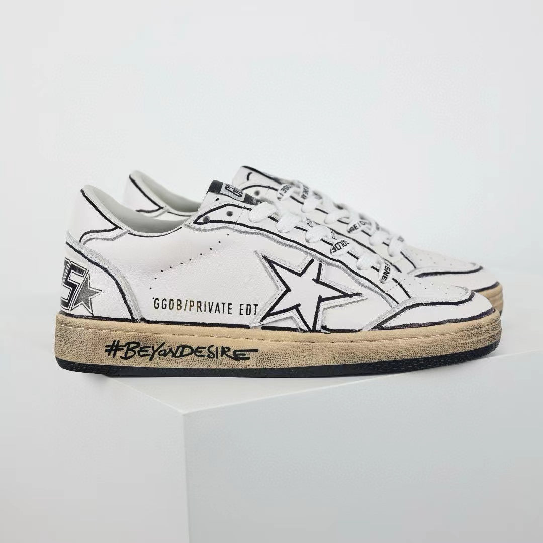 Golden Goose Ball-Star White Grafitti Star White Heel Tab #BEYONDESIRE
