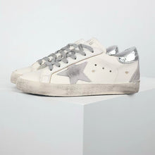 Load image into Gallery viewer, Golden Goose Super-Star Suede Star Silver Heel Tab
