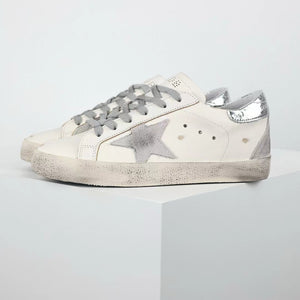 Golden Goose Super-Star Suede Star Silver Heel Tab