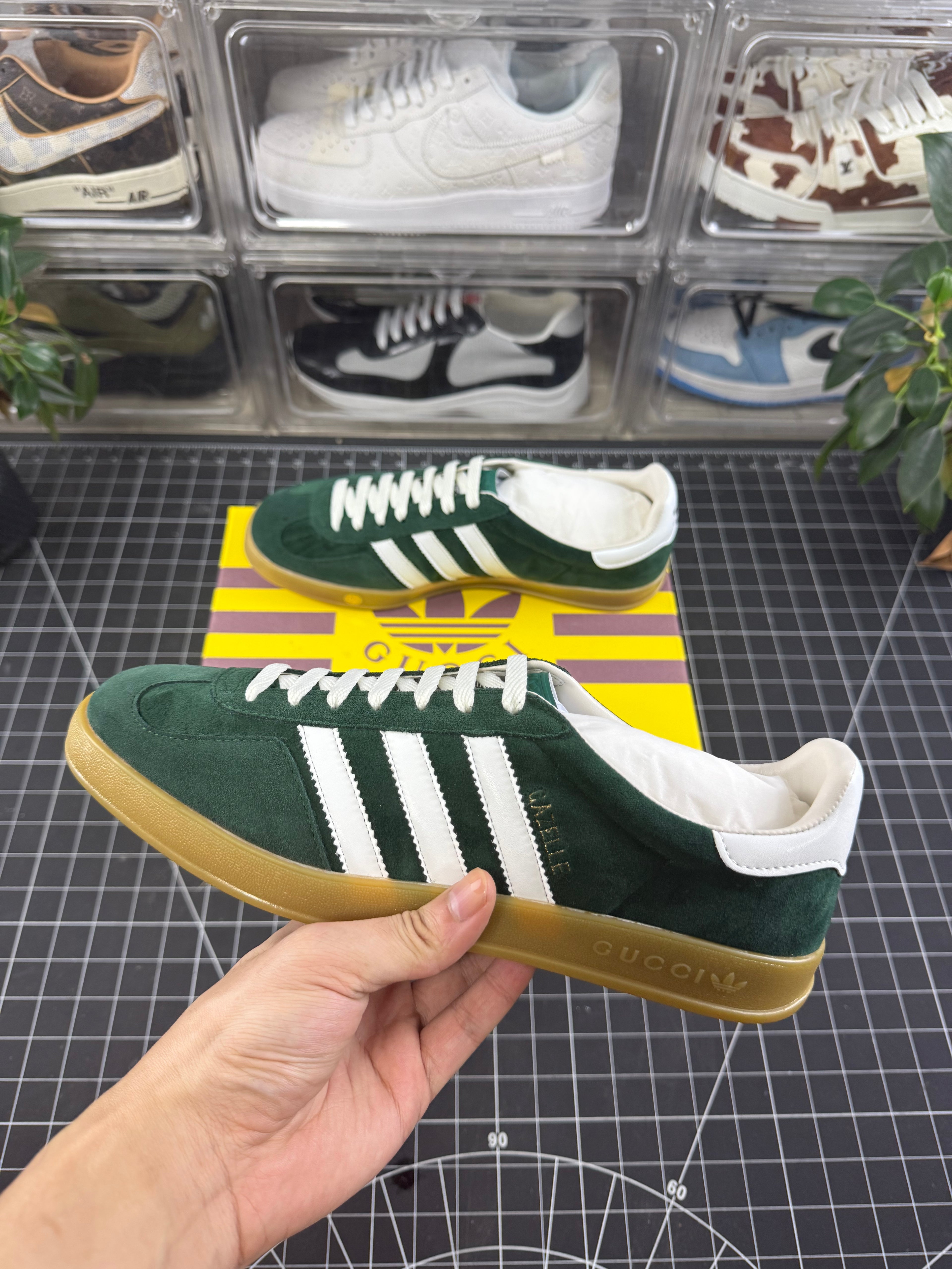 Gucci x Gazelle Green Suede