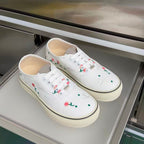 Saltwind Sneaker Doves & Roses Motif on White Cotton