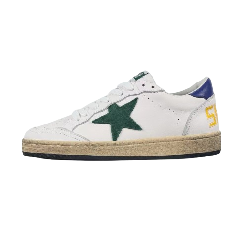 Golden Goose Ball-Star Green Star Blue Heel Tab