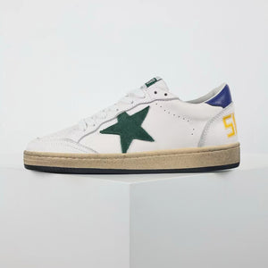 Golden Goose Ball-Star Green Star Blue Heel Tab