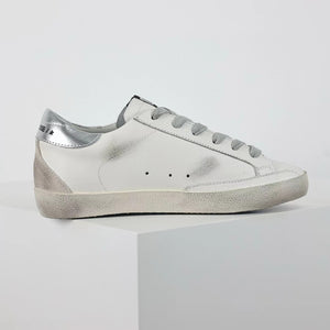 Golden Goose Super-Star Glitter Gold Star Silver Heel Tab