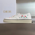 Saltwind Sneaker Doves & Roses Motif on White Cotton