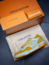 Load image into Gallery viewer, LV Trainers Velcro Strap Monogram Denim Yellow
