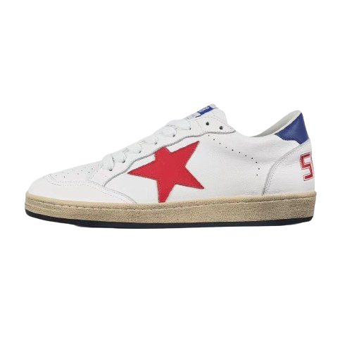 Golden Goose Ball-Star Red Star Blue Heel Tab