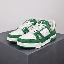 Load image into Gallery viewer, LV Trainers Monogram Denim Green
