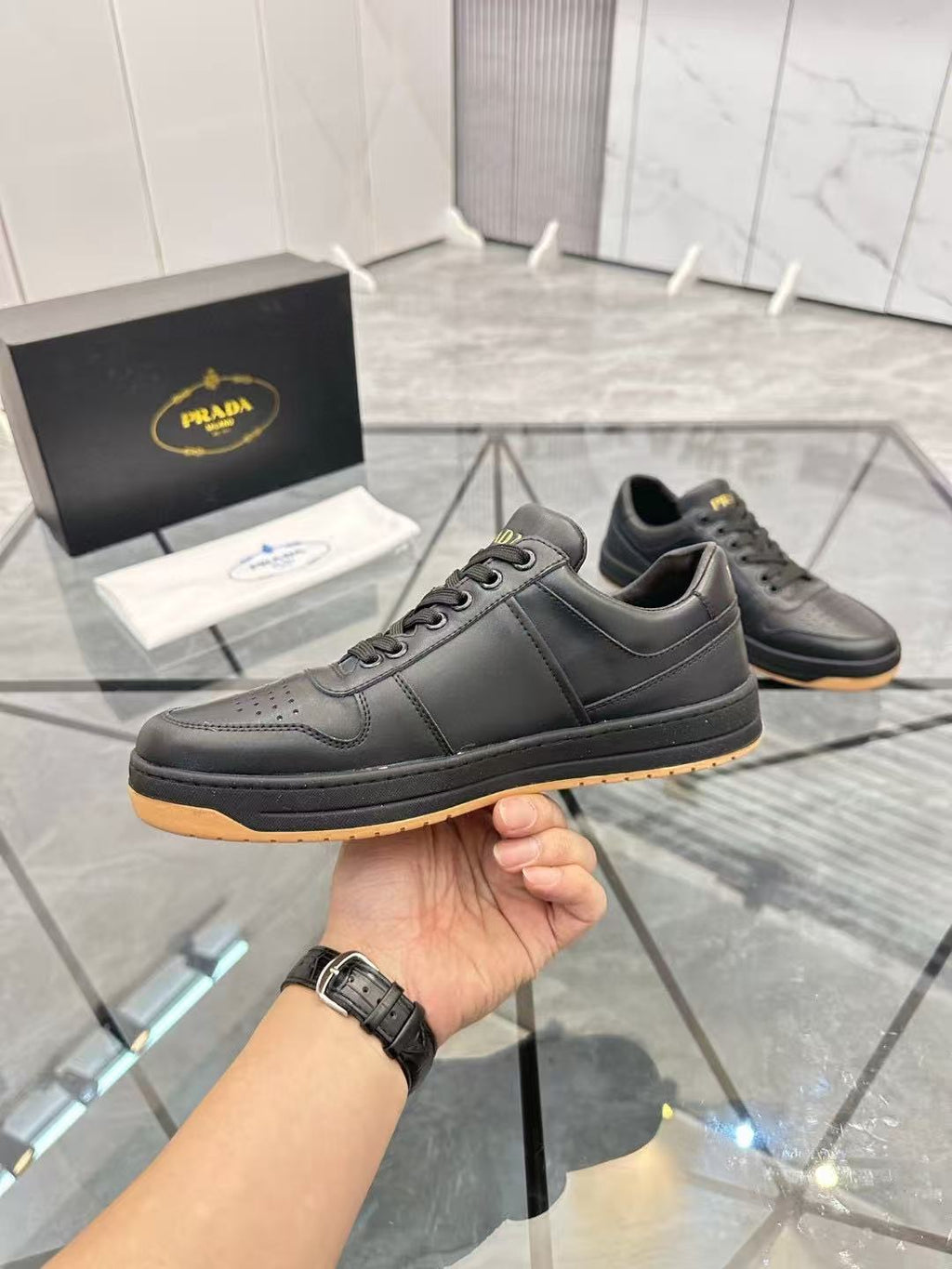 Prada Downtown Black Nappa Leather