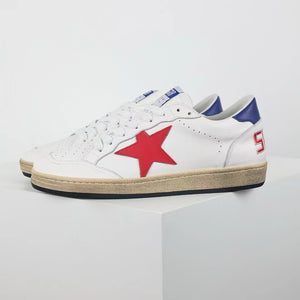 Golden Goose Ball-Star Red Star Blue Heel Tab