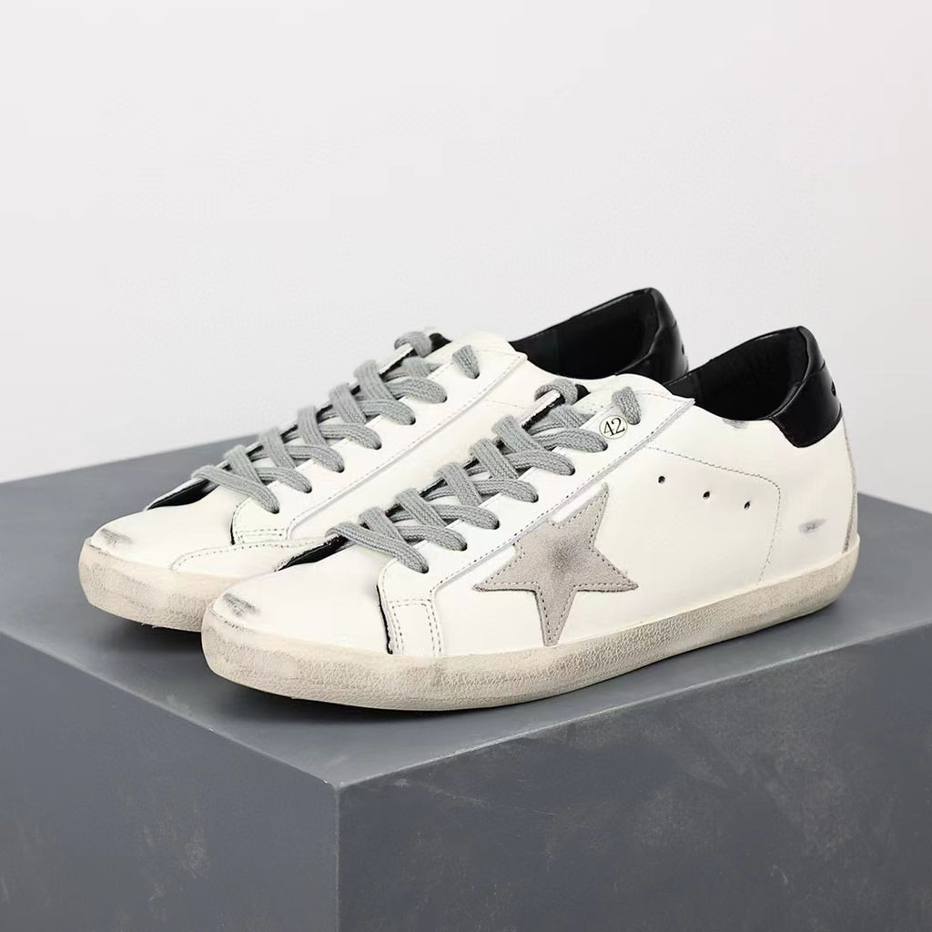 Golden Goose Super-Star Suede Star Black Glossy Heel Tab