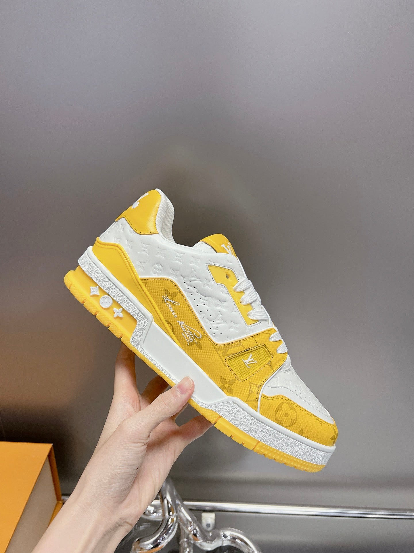 LV Trainers #54 Monogram Denim Yellow