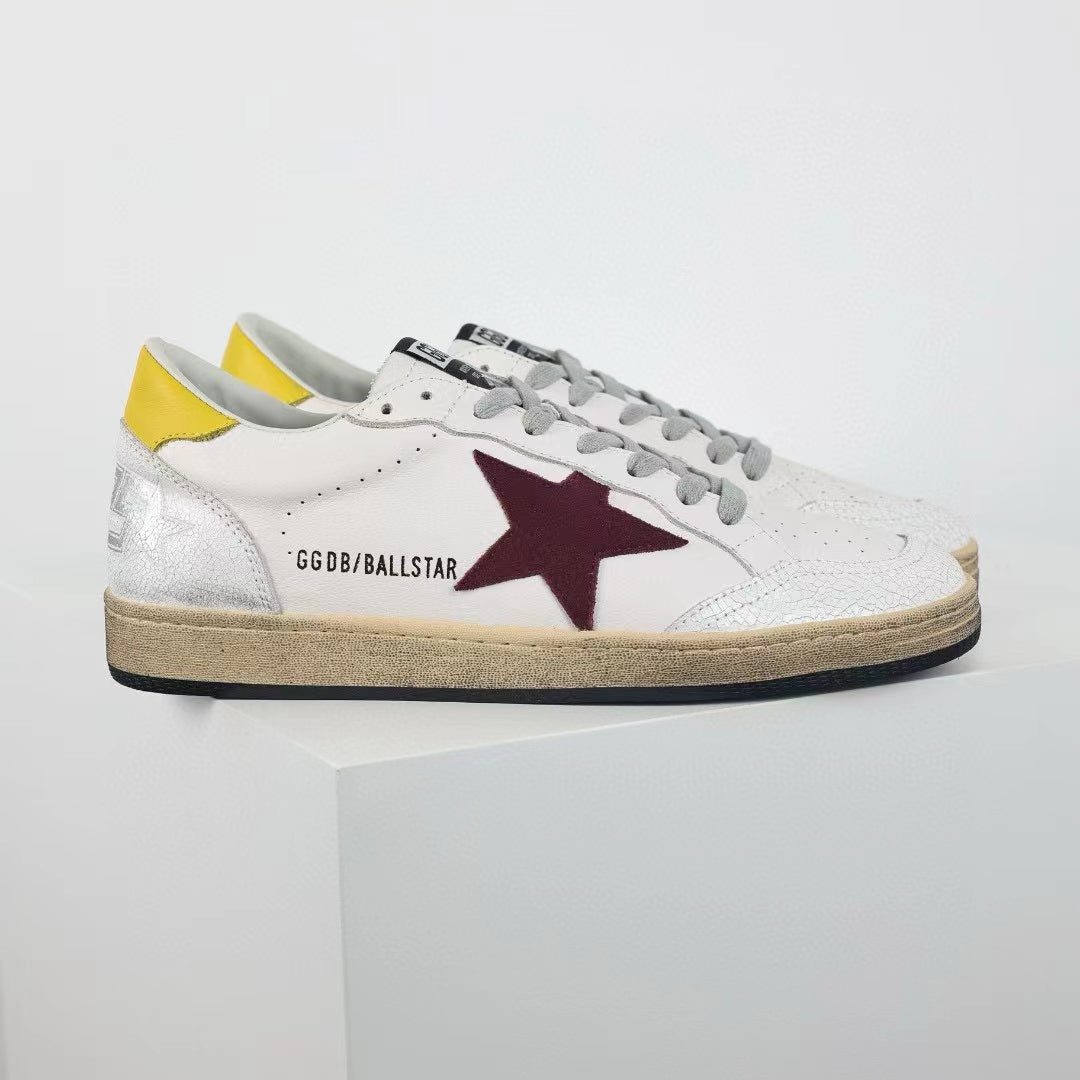 Golden Goose Ball-Star Red Star Yellow Heel Tab