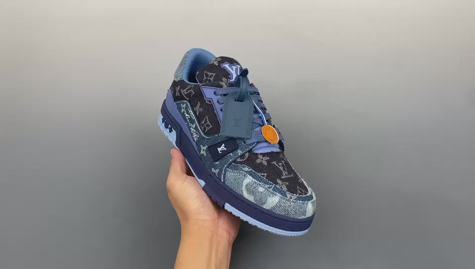 LV Trainers Blue Denim