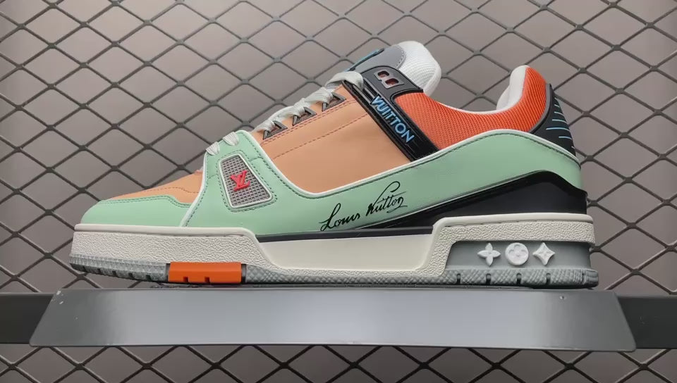 LV Trainers Orange Sage