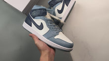 Load and play video in Gallery viewer, AJ 1 High Mid Two-Tone Blue
