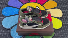 Load and play video in Gallery viewer, AJ1 Low Travis Scott Black Olive
