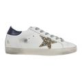 Golden Goose Super-Star Glitter Gold Star Blue Heel Tab