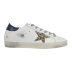 Golden Goose Super-Star Glitter Gold Star Blue Heel Tab
