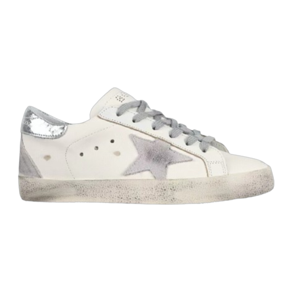Golden Goose Super-Star Suede Star Silver Heel Tab