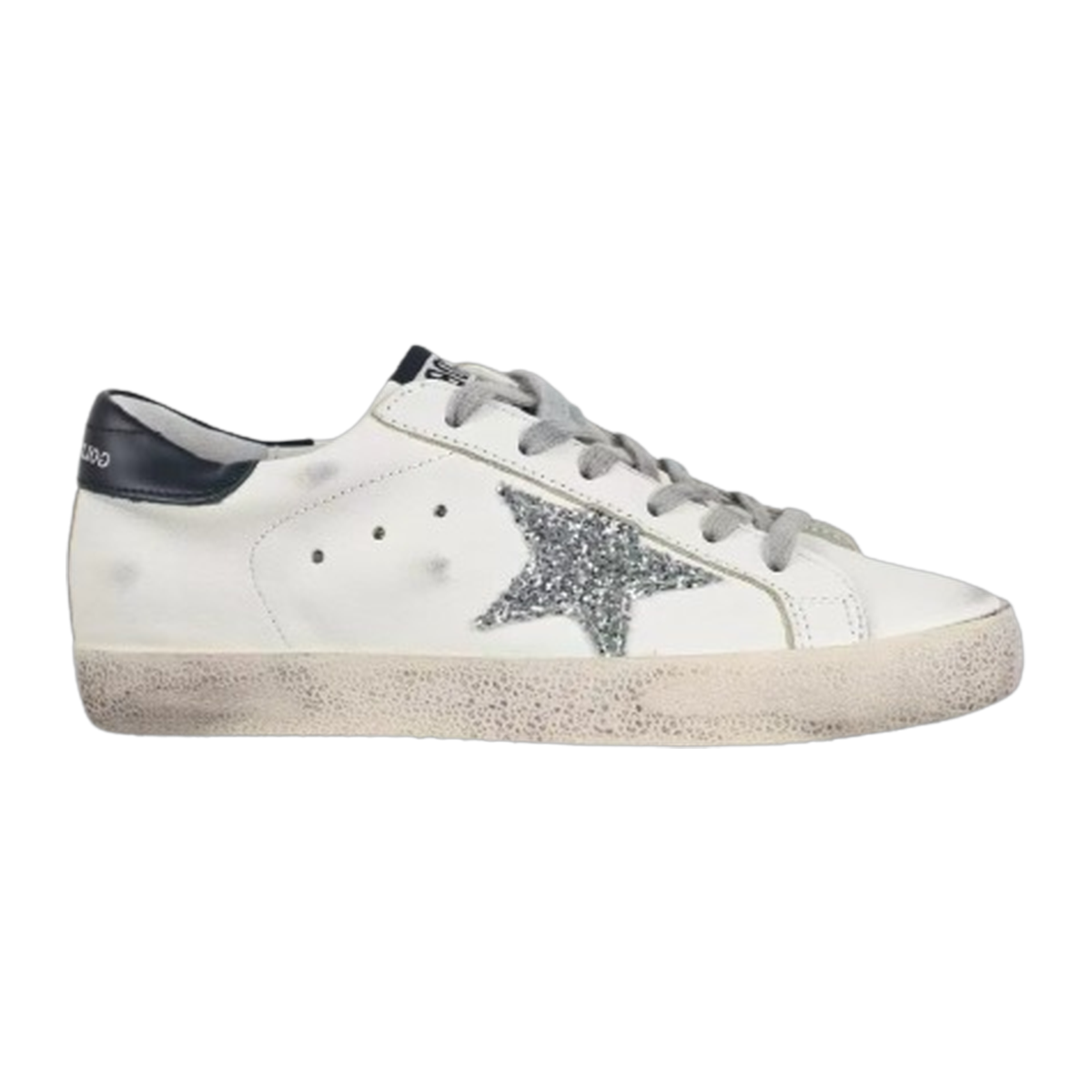 Golden Goose Super-Star Glitter Star Black Heel Tab