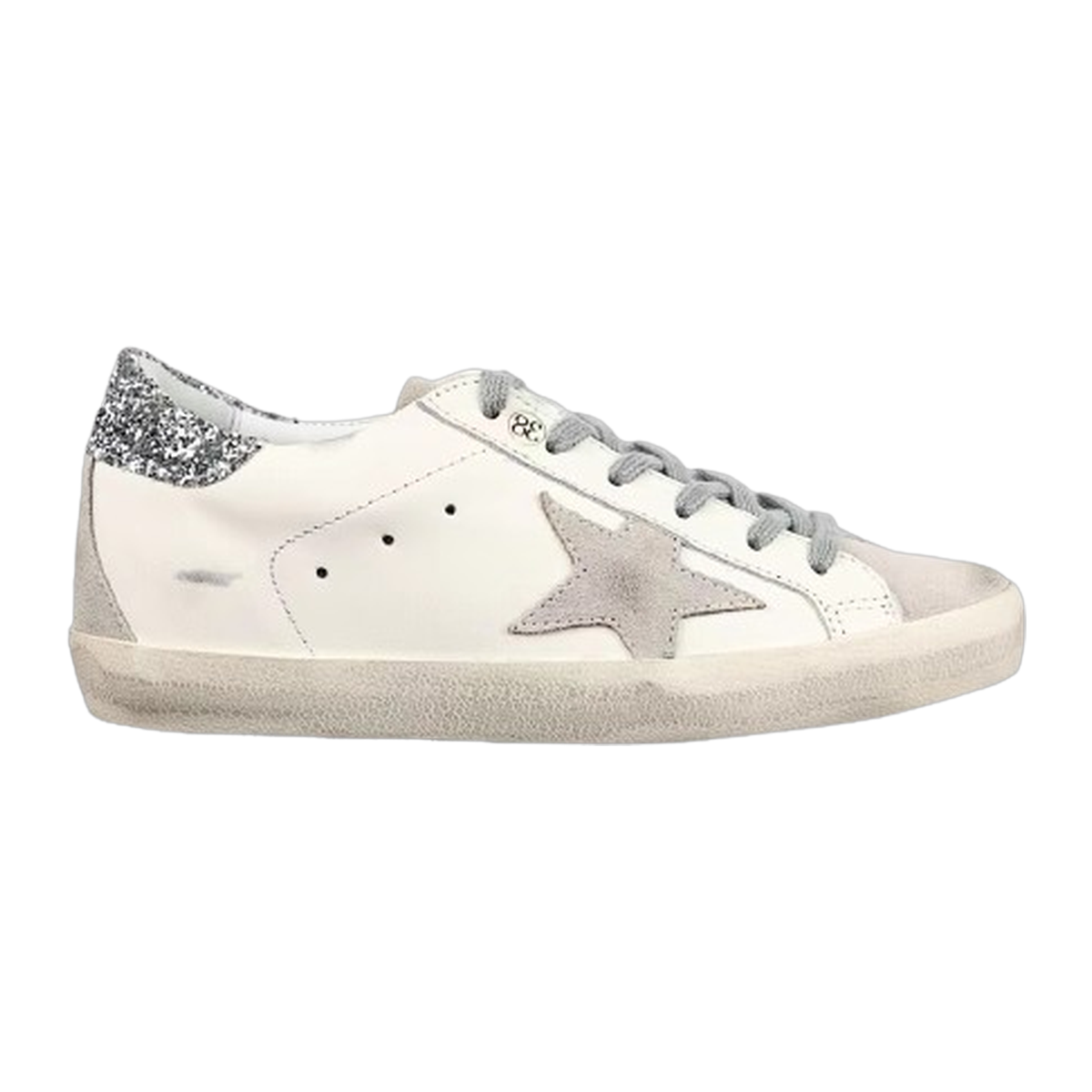 Golden Goose Super-Star Suede Star Glitter Heel Tab