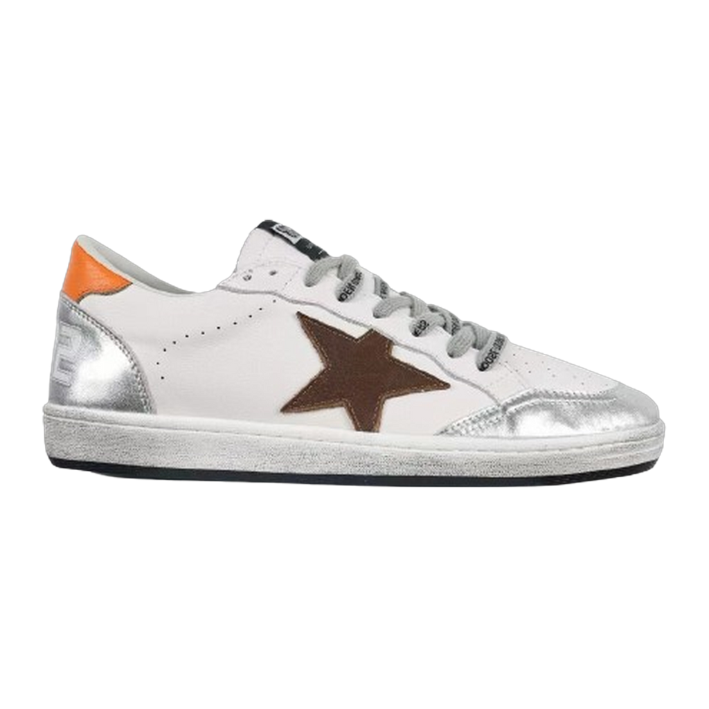 Golden Goose Ball-Star Brown Star Orange Heel Tab