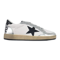 Golden Goose Ball-Star Leather Star Black Heel Tab Silver