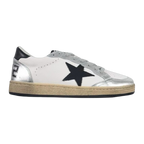 Golden Goose Ball-Star Leather Star Black Heel Tab Silver