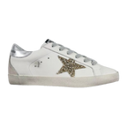 Golden Goose Super-Star Glitter Gold Star Silver Heel Tab