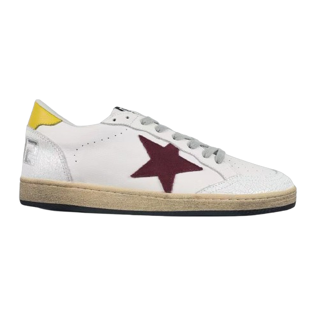Golden Goose Ball-Star Red Star Yellow Heel Tab