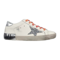 Golden Goose Ball-Star Glitter Star Silver Heel Tab
