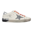 Golden Goose Ball-Star Glitter Star Silver Heel Tab
