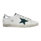 Golden Goose Ball-Star Green Star Silver Heel Tab