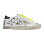 Golden Goose Super-Star Graffiti Suede Silver Star Black Heel Tab