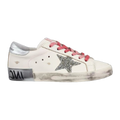 Golden Goose Ball-Star Glitter Star Silver Heel Tab
