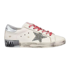 Golden Goose Ball-Star Glitter Star Silver Heel Tab