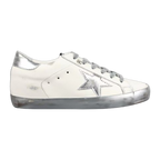 Golden Goose Super-Star Silver Star Silver Heel Tab Silver Sole