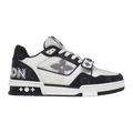 LV Trainers Velcro Strap Monogram Denim Black