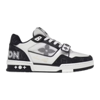 LV Trainers Velcro Strap Monogram Denim Black