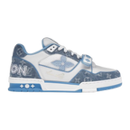 LV Trainers Velcro Strap Monogram Denim Blue
