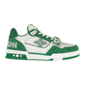 LV Trainers Velcro Strap Monogram Denim Green