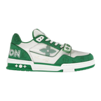 LV Trainers Velcro Strap Monogram Denim Green