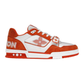 LV Trainers Velcro Strap Monogram Denim Orange