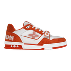 LV Trainers Velcro Strap Monogram Denim Orange