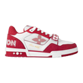 LV Trainers Velcro Strap Monogram Denim Red
