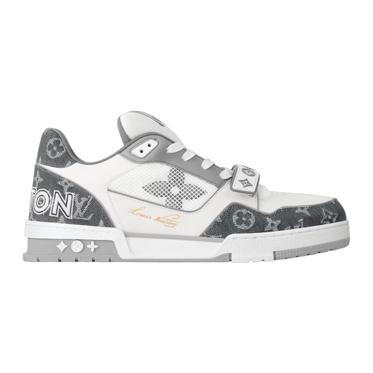 LV Trainers Velcro Denim Grey