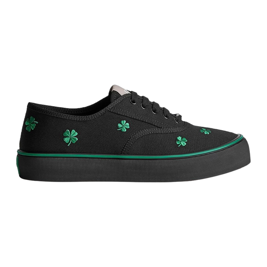 Saltwind Sneaker Clover on Black Cotton